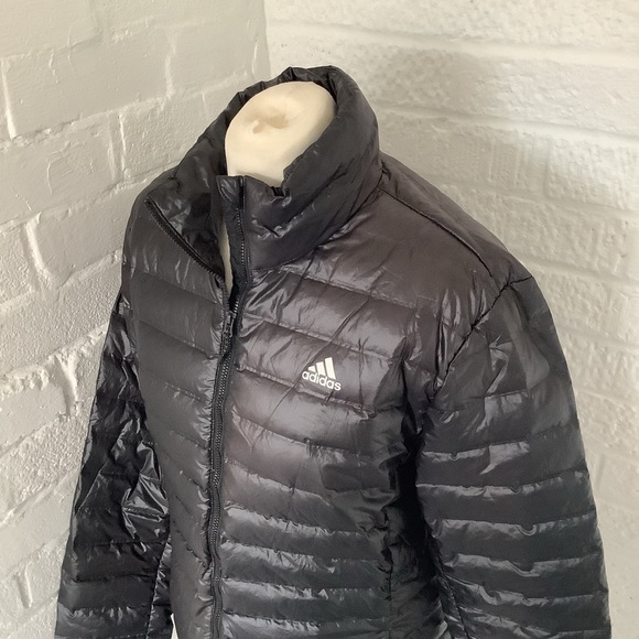 Adidas Lightweight Duck Down Quilted Jacket - Size M - Black - P2P 21” - Picture 8 of 8